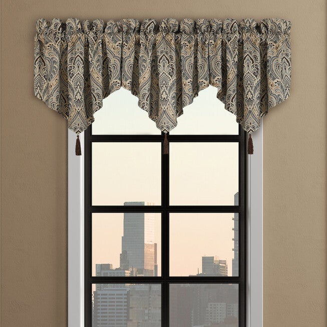 Maren Window Ascot Valance, CHOCOLATE, hi-res image number 0