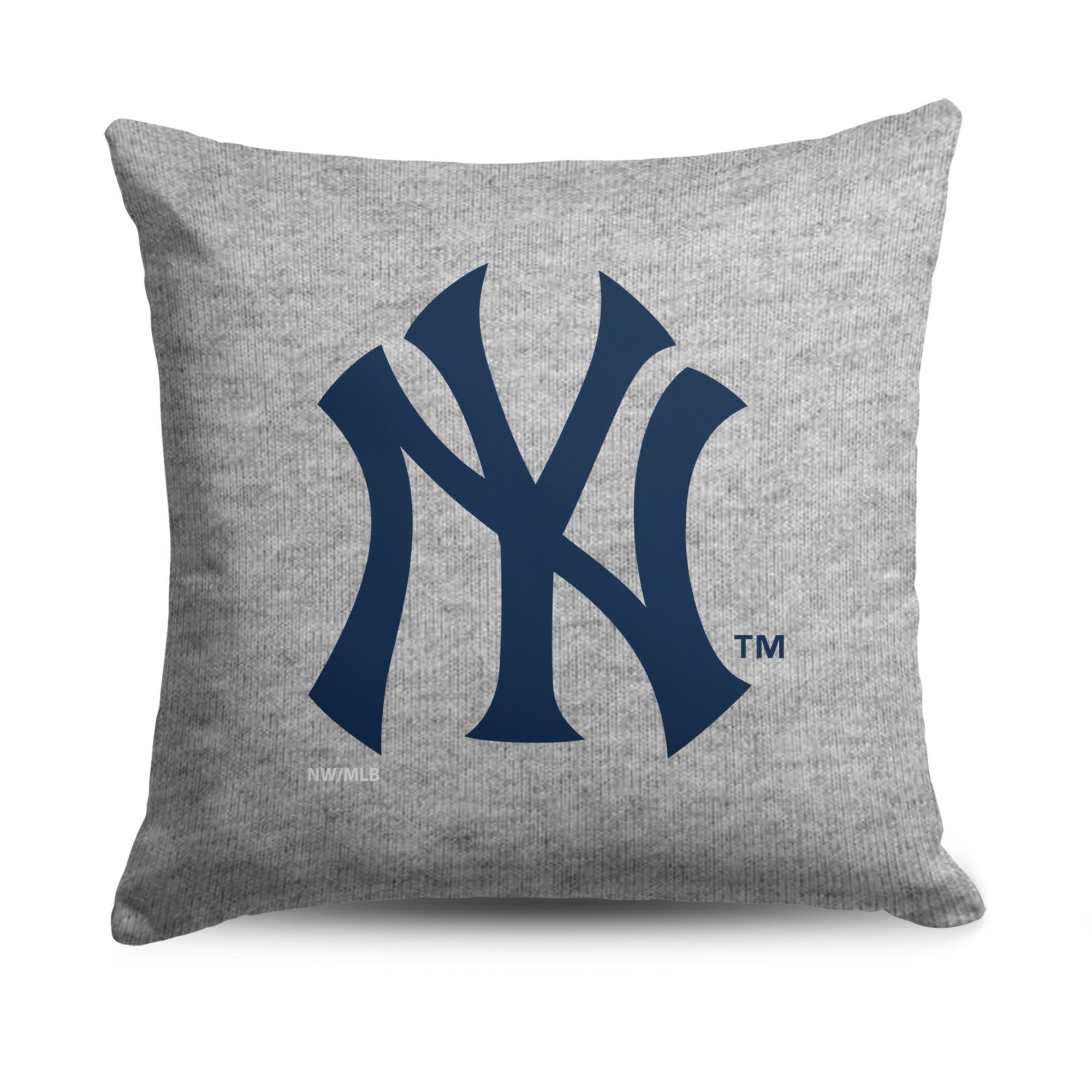 New York Yankees MLB Primary Sweatshirt PIllow 16 Inches, GRAY, hi-res image number 0
