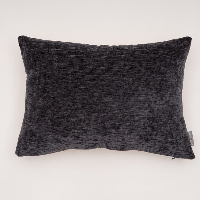 Dainty Chenille Reverse To Linen Lumbar Pillow, BLUE NIGHTS, hi-res image number null