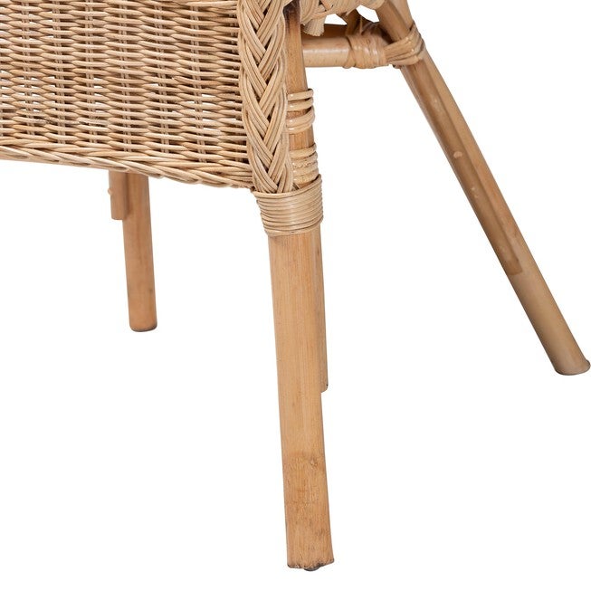 Abbey Modern Bohemian Natural Rattan Dining Chair, NATURAL, alternate image number 6