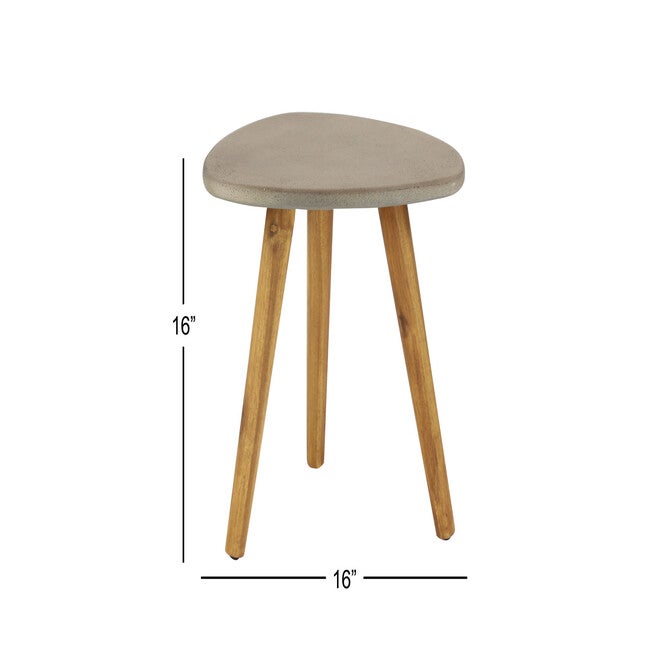 Grey Wood Modern Outdoor Accent Table, , alternate image number null