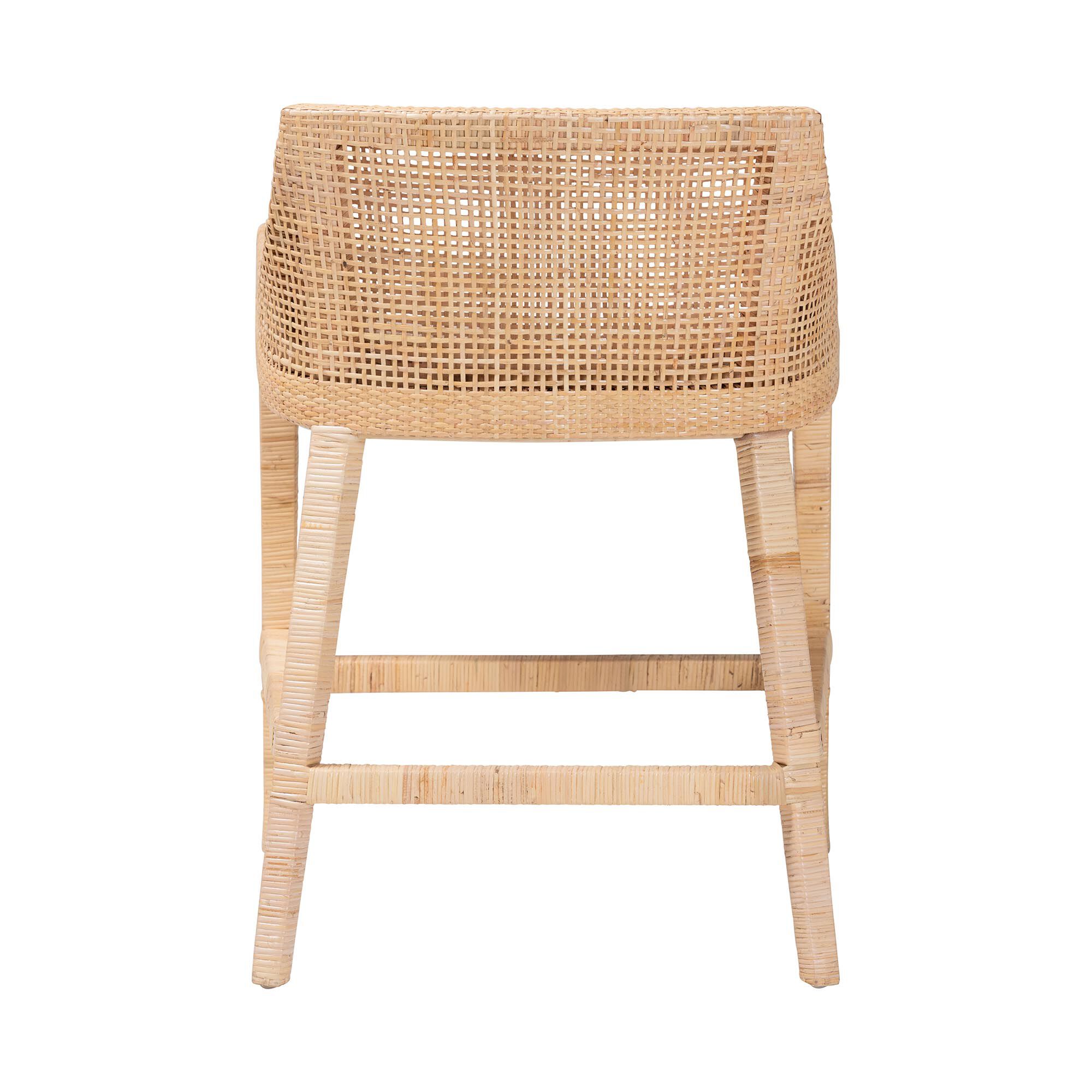 Beata Natural Rattan Counter Stool, HONEY, alternate image number 4