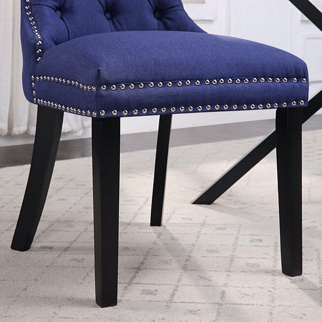 Princess Blue Velvet Accent Dining Chair, Set of 2, , alternate image number 2