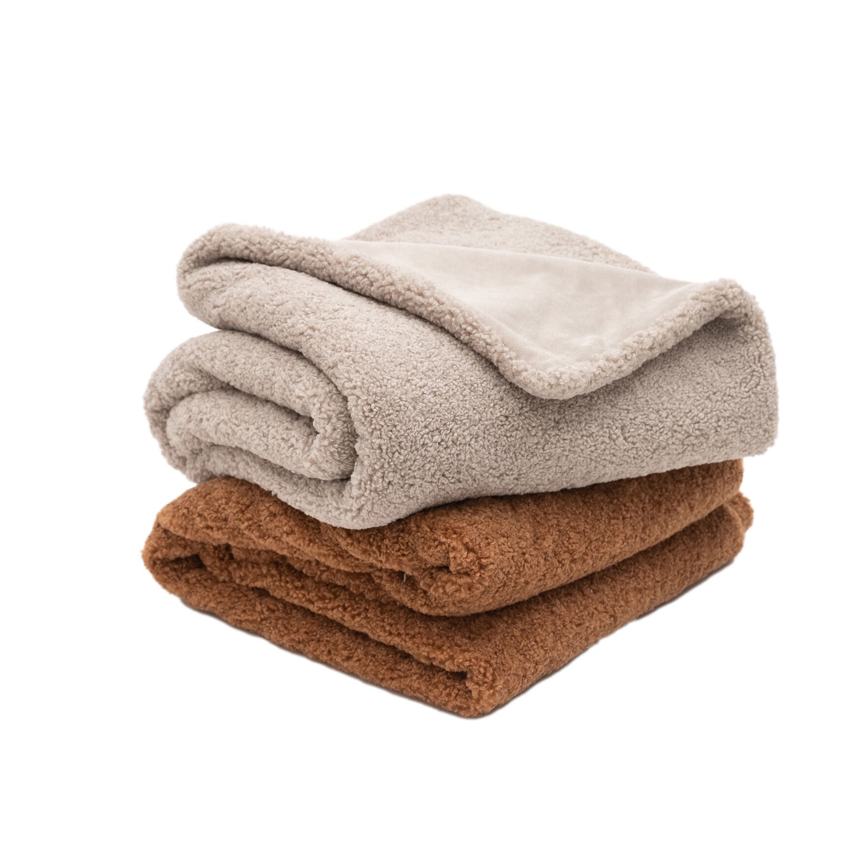 Teddy Sherpalux Plush Solid Throw & Pillow Set, , on-hover image number 1