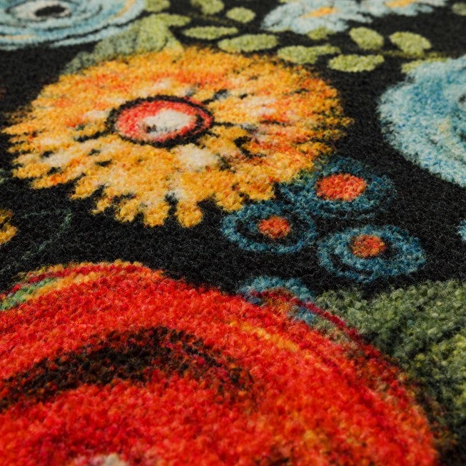 Chalkboard Flowers Kitchen Rug, , alternate image number null
