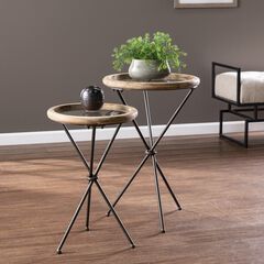 Crellon Glass-Top Accent Tables 2Pc Set