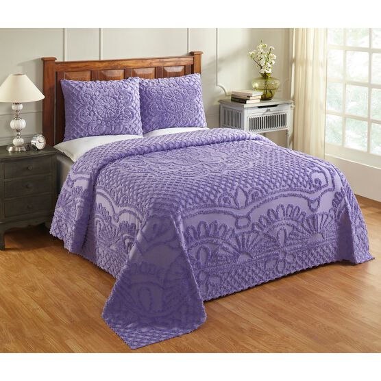 Trevor Collection Tufted Chenille Bedspread Set , LAVENDER, hi-res image number null