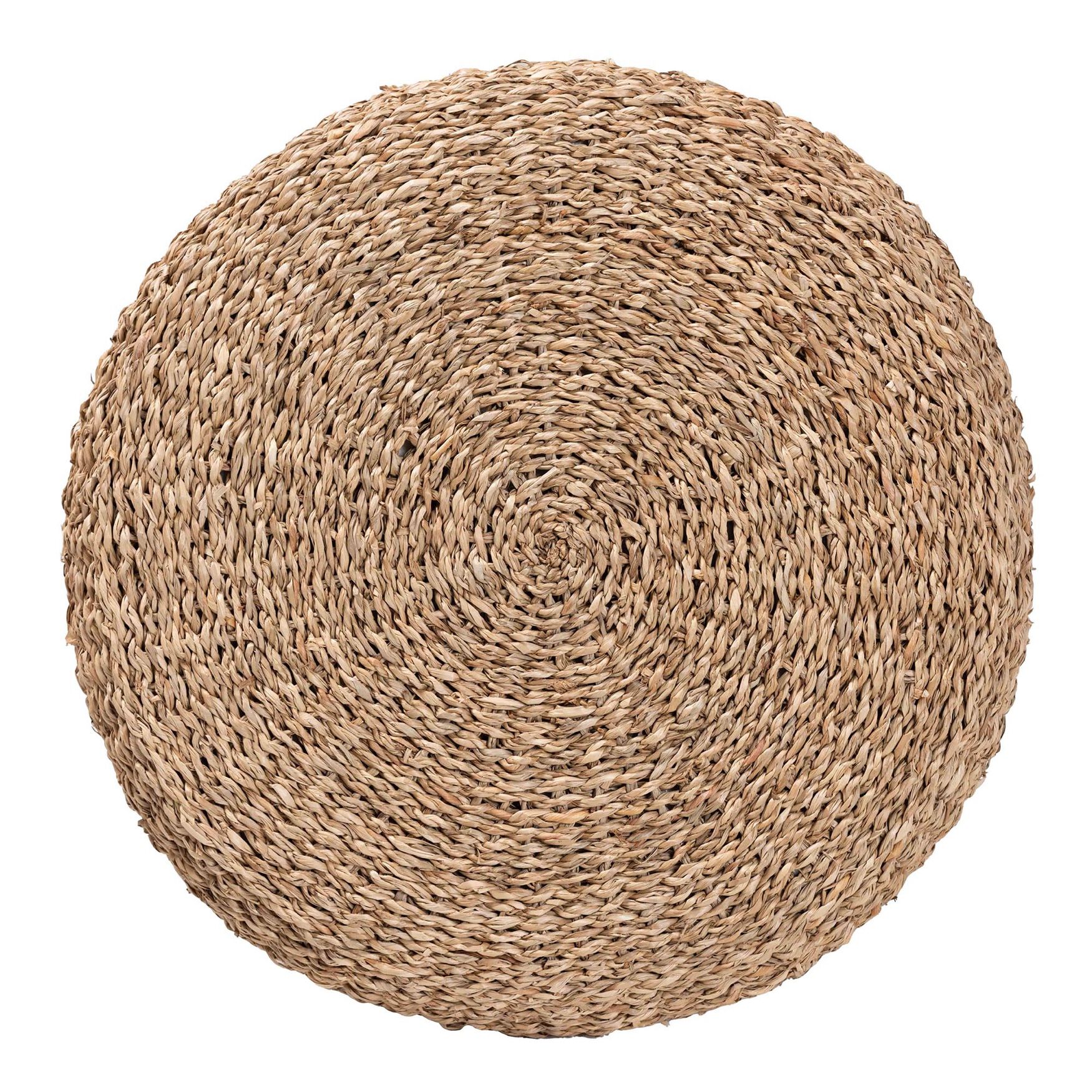 Wickham Modern Bohemian Natural Brown Seagrass Ottoman Footstool, , alternate image number 8