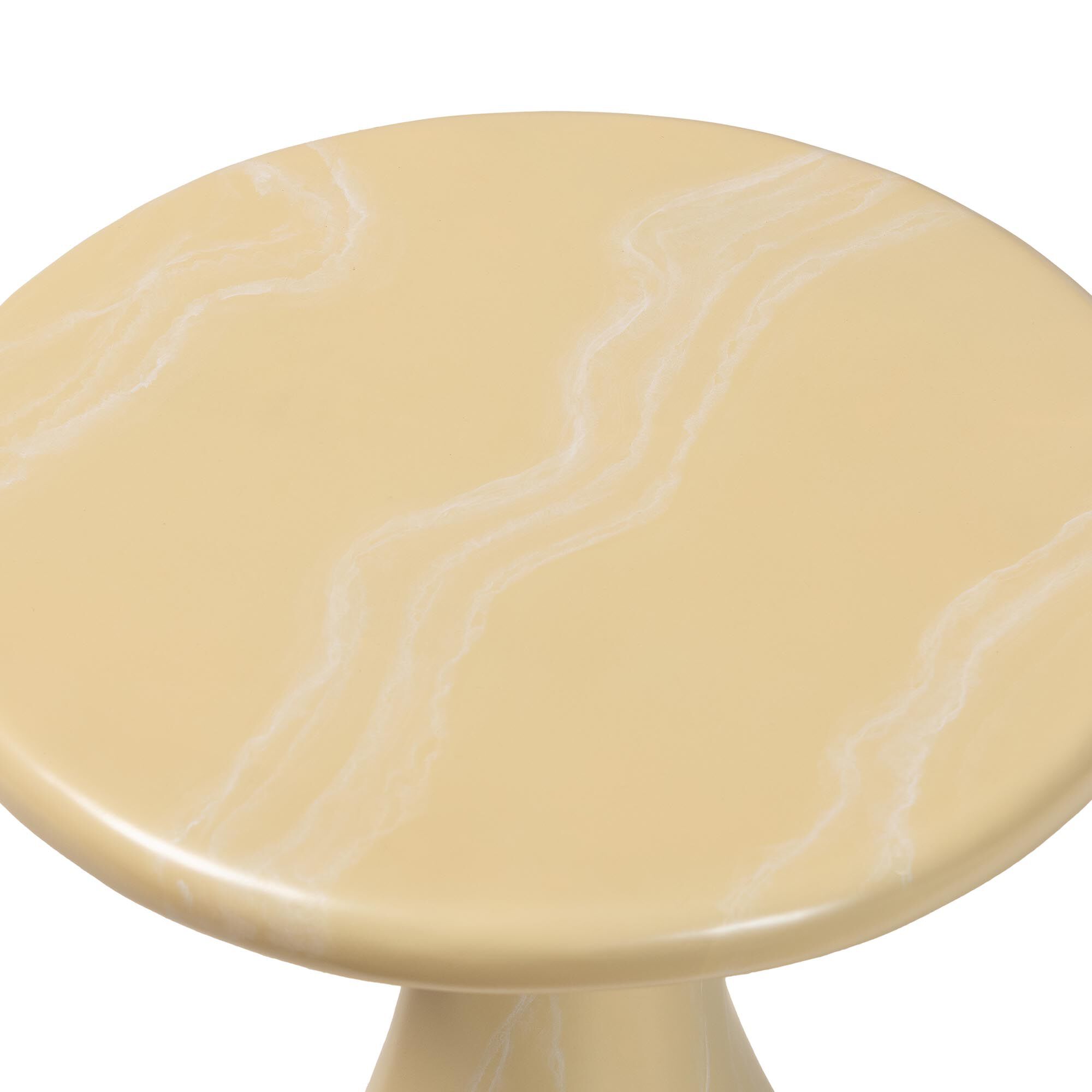 Aponi Marbled Resin End Table, CREAM, alternate image number 3