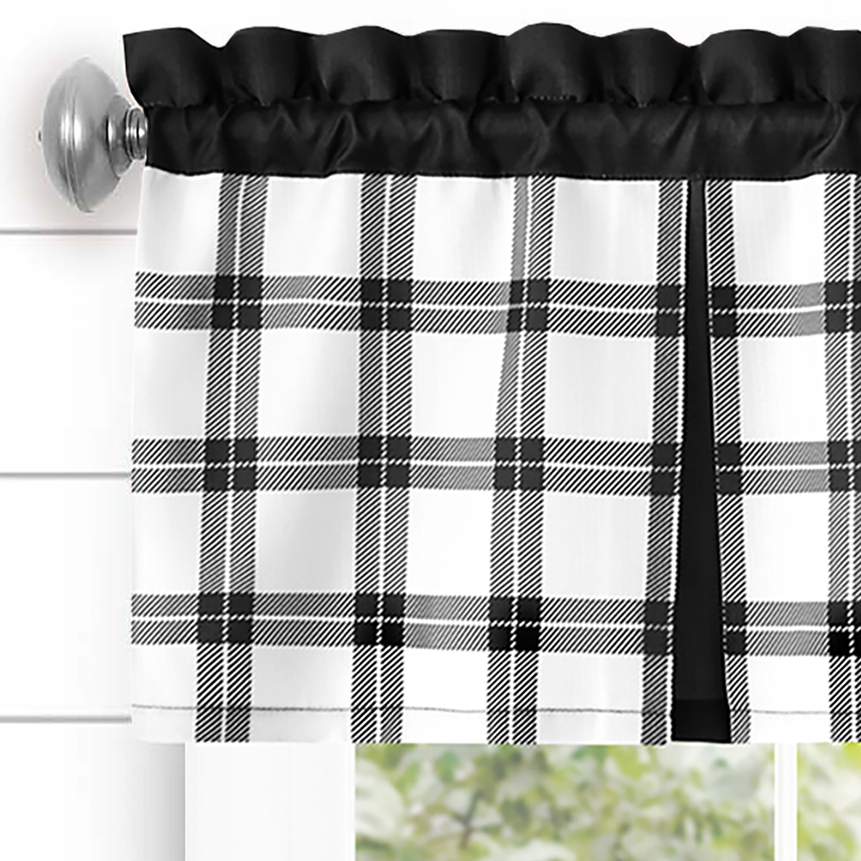 Tate Window Curtain Valance, BLACK, alternate image number 2