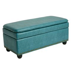 400 lbs. Weight Capacity Extra Wide Studded Ottoman