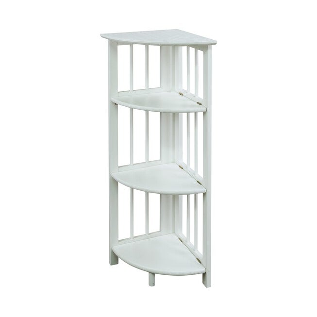 4-Shelf Corner Folding Bookcase-White, , alternate image number 4