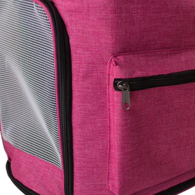 Pet Backpack Pet Carrier In PInk and Gray Combo, , alternate image number null