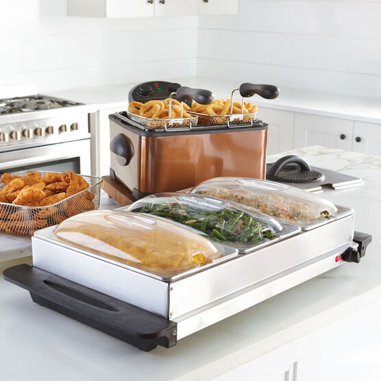3-Section Buffet Server, STAINLESS STEEL, hi-res image number null