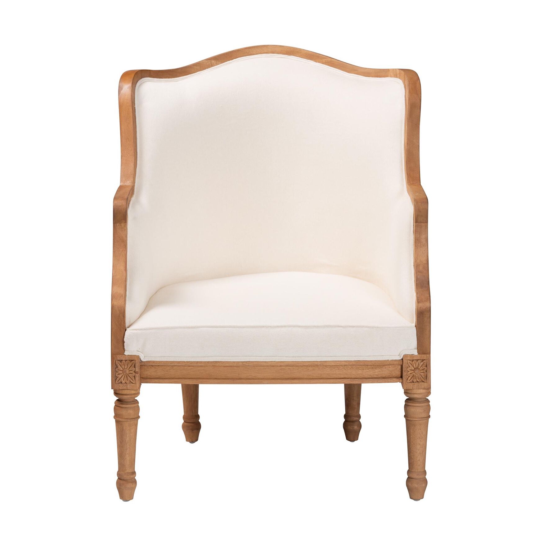 Elizette Traditional French Beige Fabric And Black Finished Wood Accent Chair, , on-hover image number 1