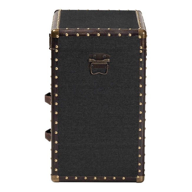 Agatha Vintage Black Canvas 2-Drawer Storage Trunk, BLACK, alternate image number 4