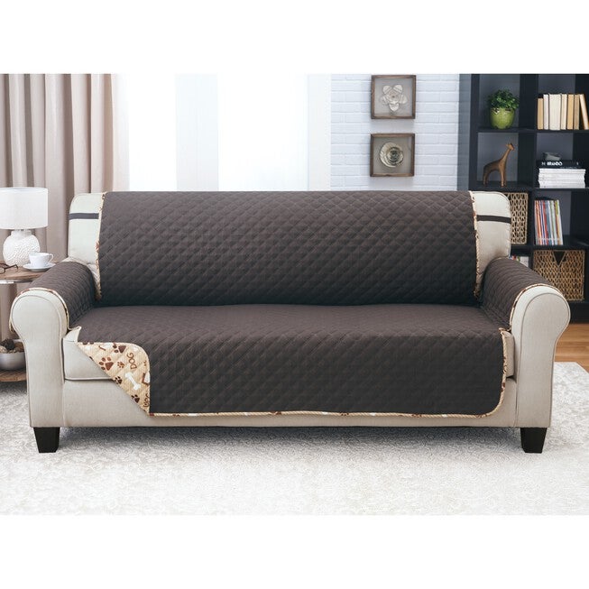 Printed Reversible Quilted Xl Sofa Protector, , alternate image number null