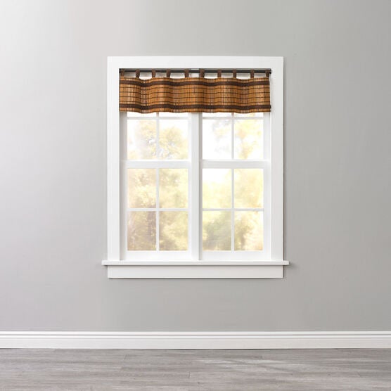 Bamboo Tab-Top Valance, HONEY OAK BROWN