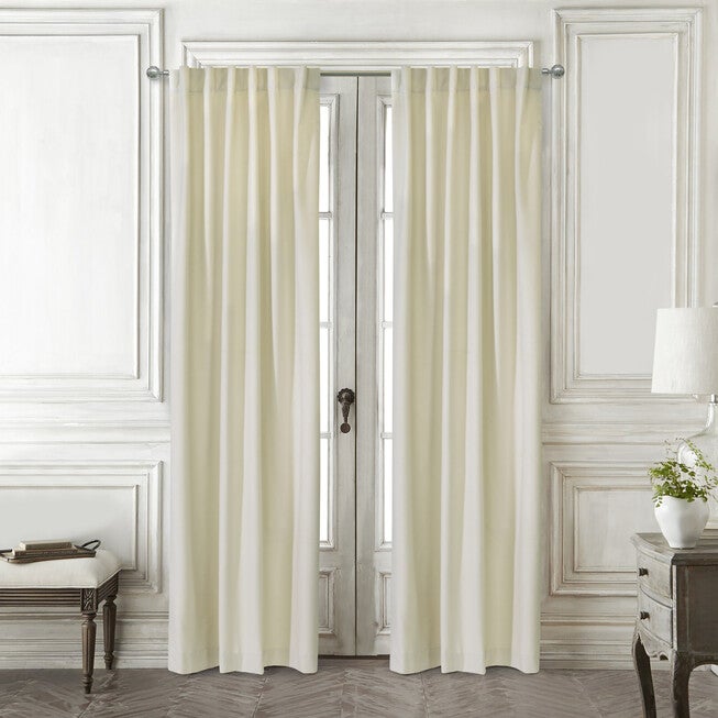 Seren Room Darkening Dual Header Curtain Panel, NATURAL, hi-res image number 0