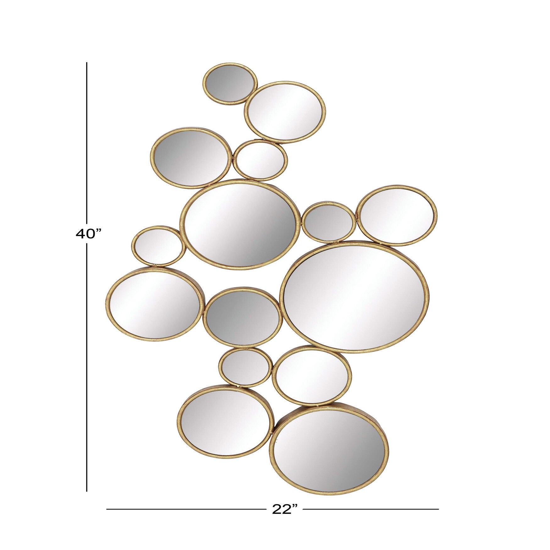 Cosmoliving By Cosmopolitan Gold Metal Wall Mirror, , alternate image number 4