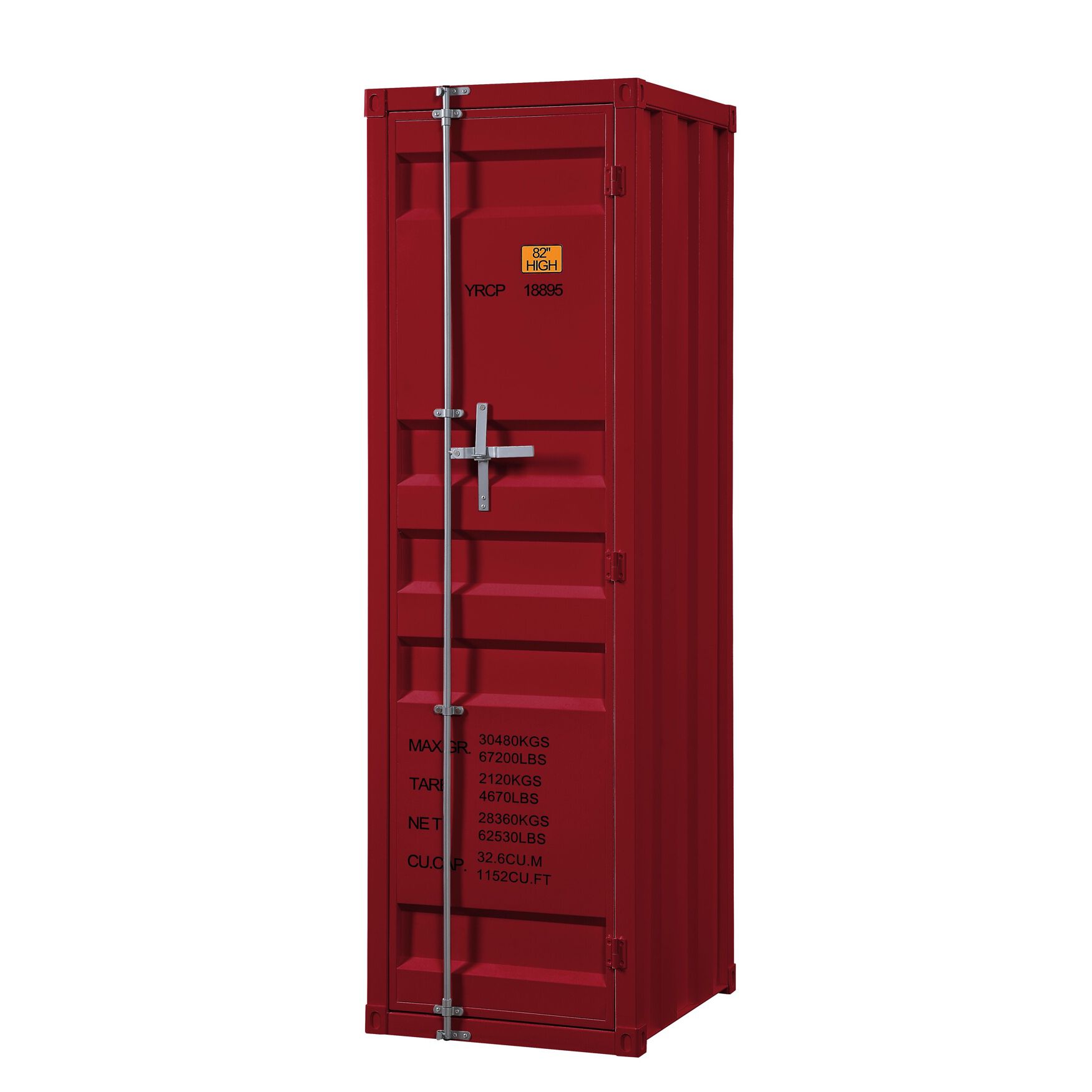 Wardrobe (Single Door), RED, hi-res image number 0