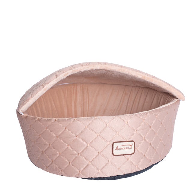 Cuddle Cave Cat Bed With Detachable & Collasible Zipper Top, Medium, Light Apricot, , alternate image number 2