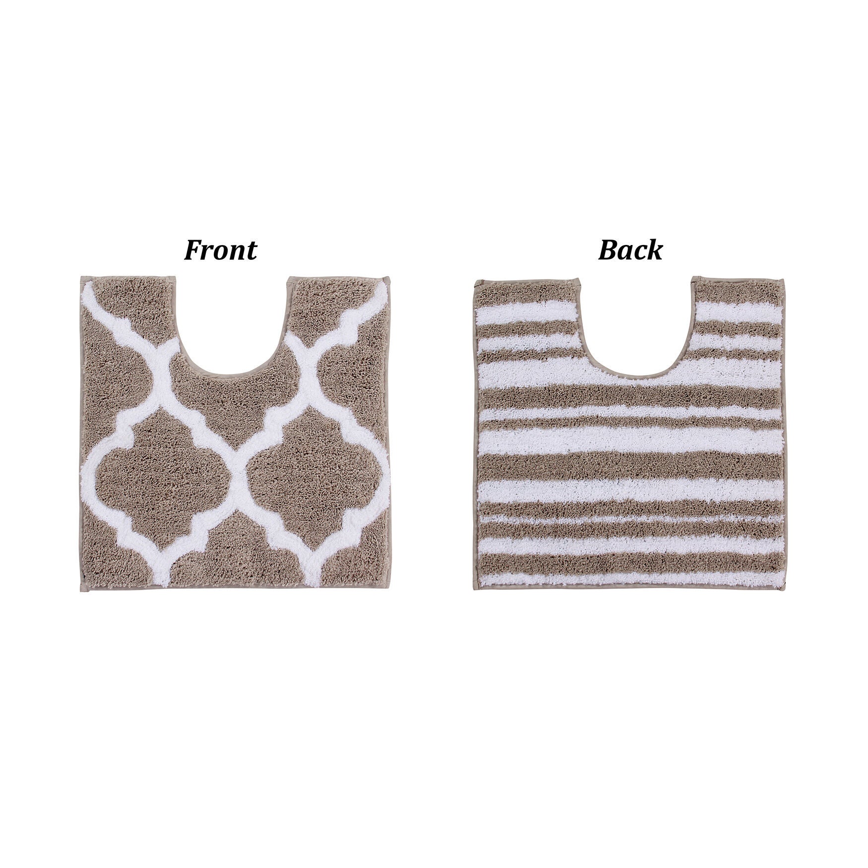 Marrakesh Collection 100% Polyester 20 inches X 20 inches Contour Bath Rug, BEIGE, hi-res image number 0