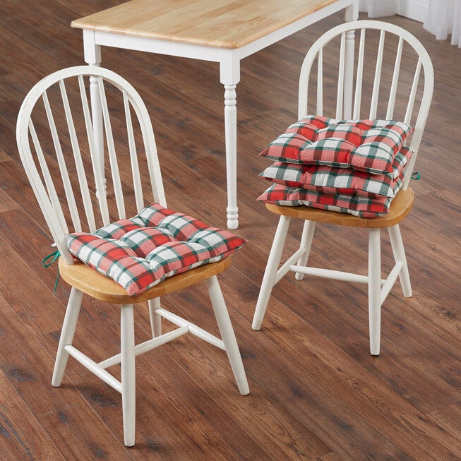 Holiday Plaid Chair Pad, PLAID, hi-res image number null