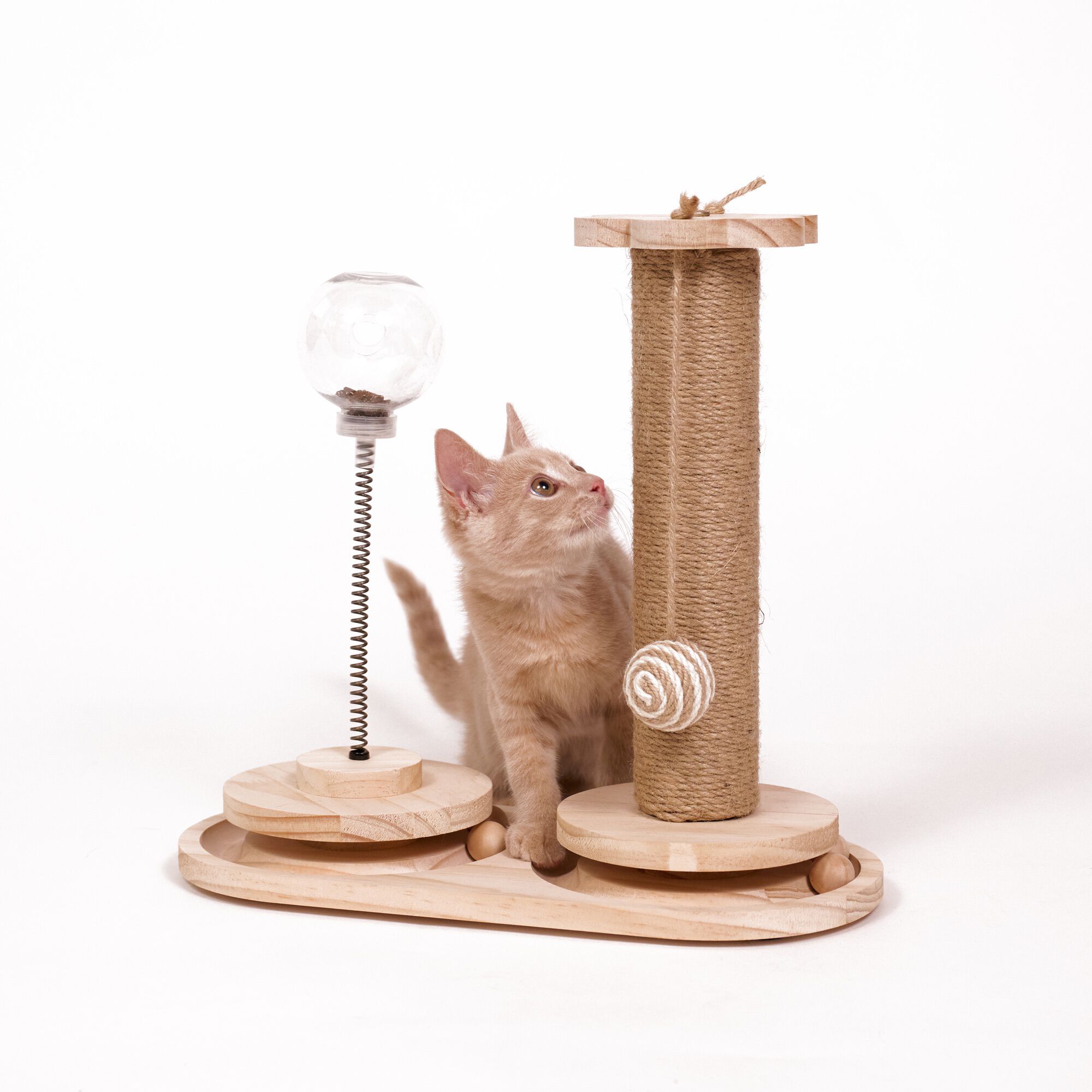Interactive Scratch Post and Activity Center: The Ultimate Cat Playground, NATURAL BEIGE, alternate image number 5