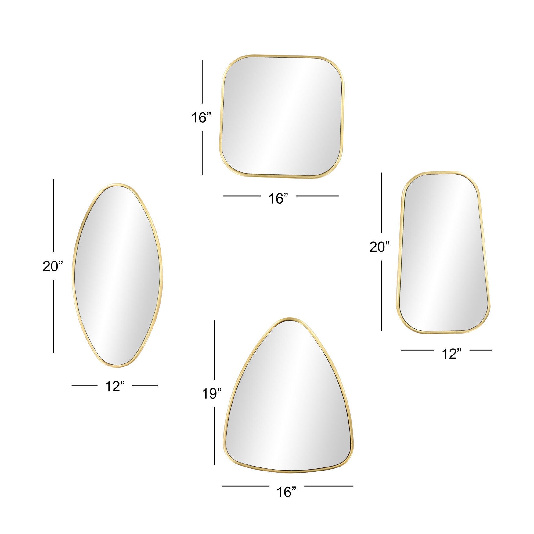 Cosmoliving By Cosmopolitan Set Of 4 Wall Mirror, , alternate image number 5