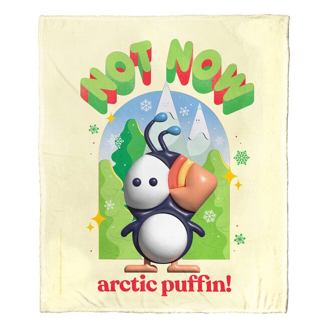 Wb Elf Not Now Arctic Puffin Silk Touch Throw Blanket, , on-hover image number null