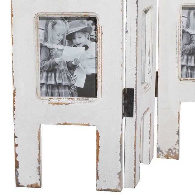 White Wood Farmhouse Room Divider Screen, 51 inches x 1 inches x 27 inches, , alternate image number 5