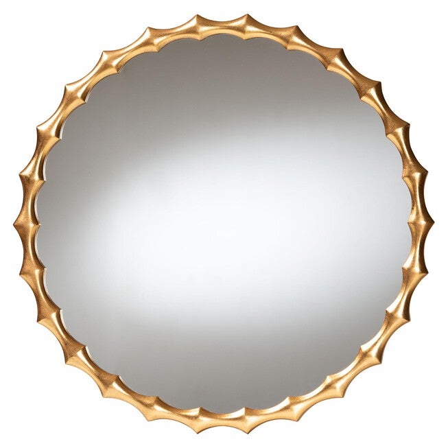 Everette Antique Goldleaf Bamboo-Border Accent Wall Mirror, ANTIQUE, alternate image number null