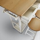Breakfast Cart with Drop-Leaf Table-White, , alternate image number null