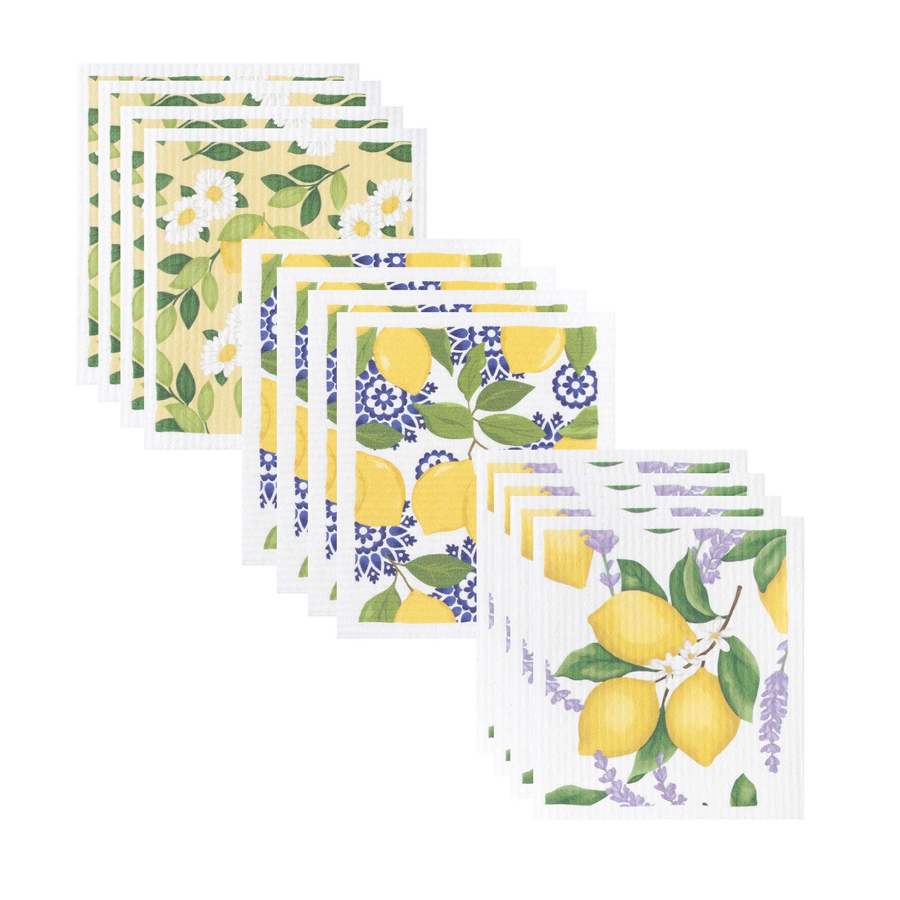 Swedish Sponge Cloths, Set Of 12 Dish Cloth, LEMONS, hi-res image number 0