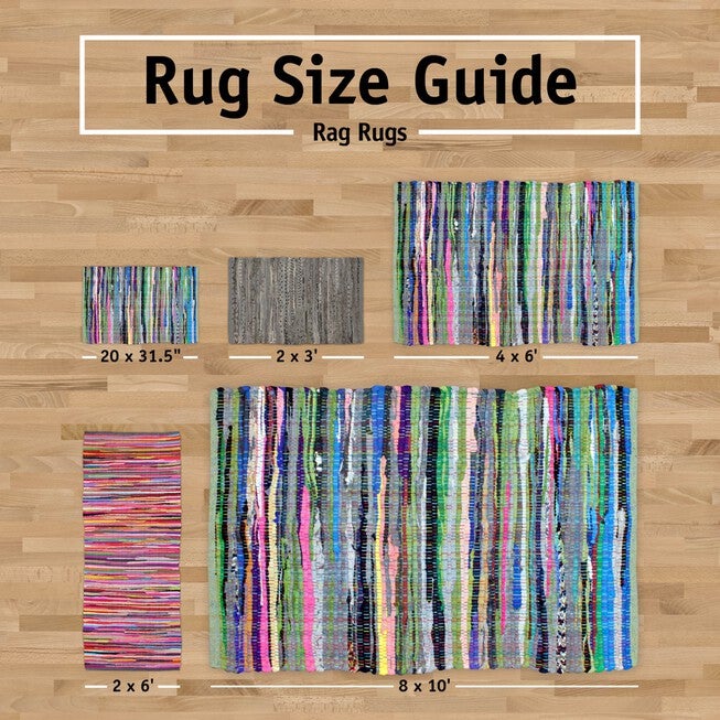 Variegated Blue Handwoven Recycled Yarn Rug 2X3 Ft, , alternate image number null