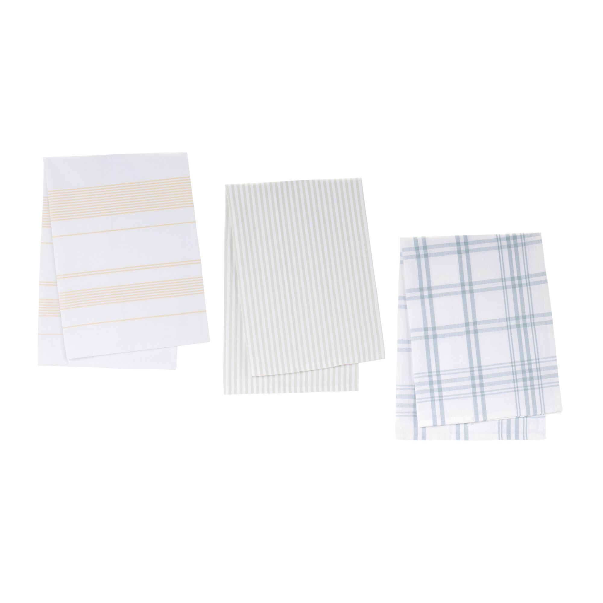 Tea Towel (Set of 3) 20 inchesW x 28 inchesL Cotton, BLUE WHITE YELLOW, hi-res image number 0