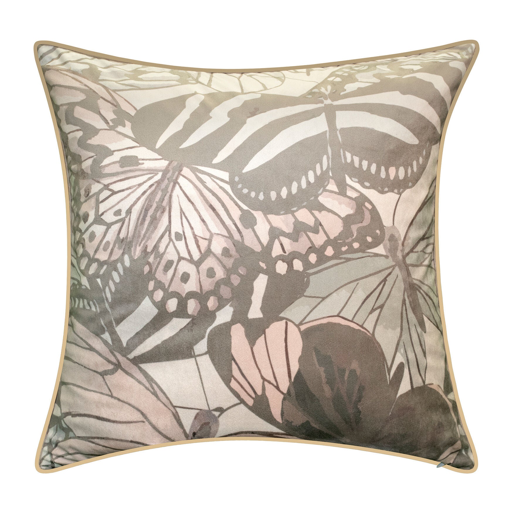 Edie@Home Velvet Bold Butterfly Decorative Pillow Dec Pillow, LIGHT PASTEL PINK, hi-res image number 0