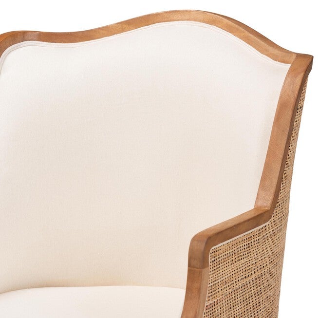 Elizette Traditional French Beige Fabric And Black Finished Wood Accent Chair, , alternate image number 4