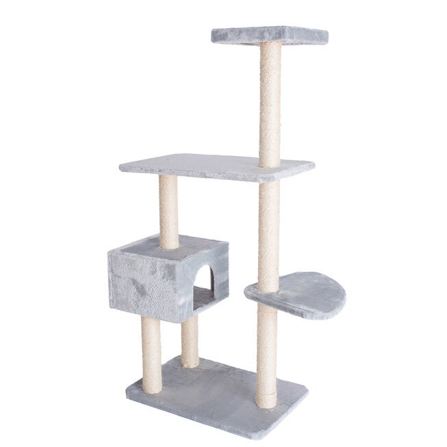 Gleepet 57 inches Real Wood Cat Tree With Condo And Perch, , alternate image number null