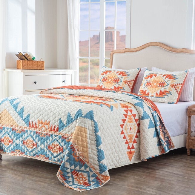 Horizon Quilt And Pillow Sham Set, , on-hover image number 1