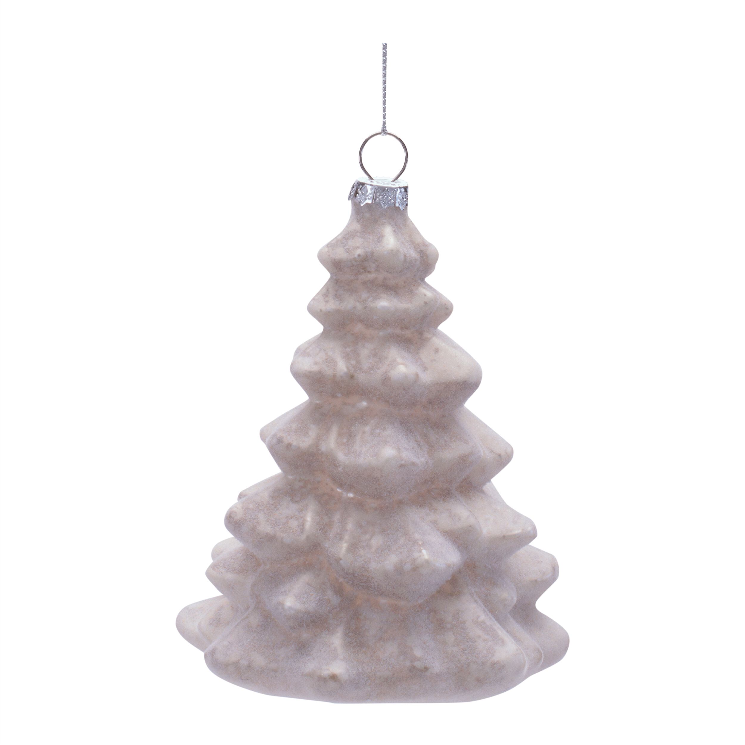 Glass Tree Ornaments (Set of 6), CREAM, hi-res image number 0
