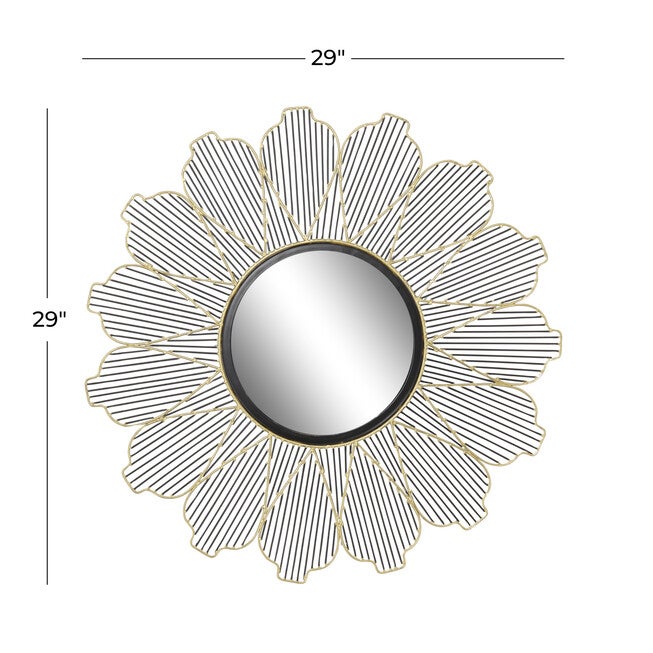 Black Contemporary Metal Wall Mirror, , alternate image number null
