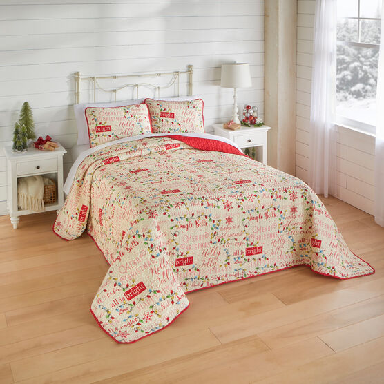 3-Pc. Christmas Bedspread Set, HOLIDAY SONG, hi-res image number null