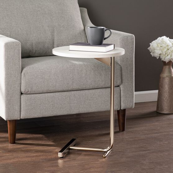 Glenmaro Round C Table, WHITE, hi-res image number null