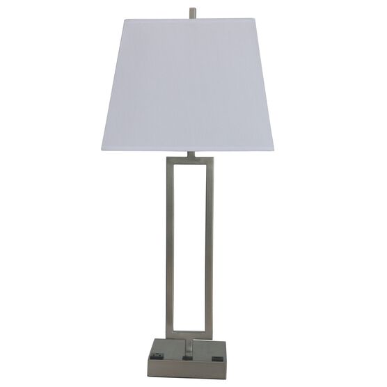 25.5" Brushed Nickel Metal Table Lamp, , on-hover image number null