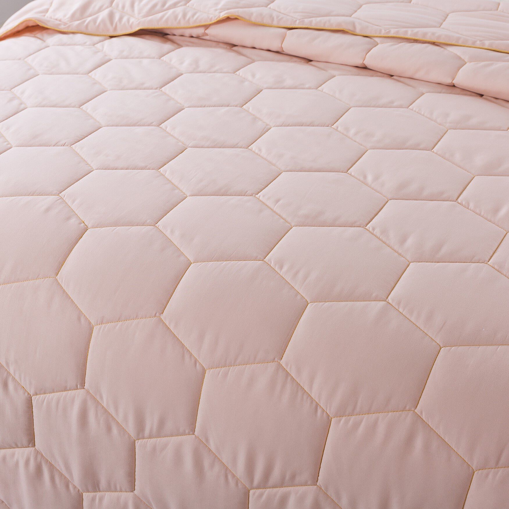 Honeycomb Down Alternative Blanket, Blush/Mustard, , on-hover image number 1