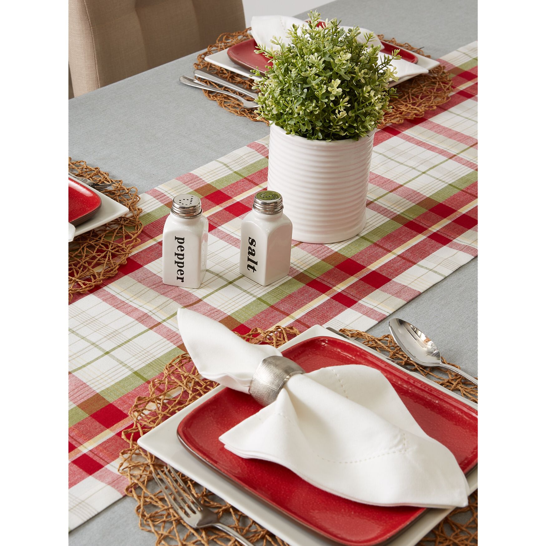 Orchard Plaid Table Runner 14x108, , alternate image number 5