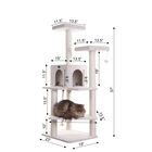 Real Wood 57" Fleece Covered Cat Tree Climber, , alternate image number null