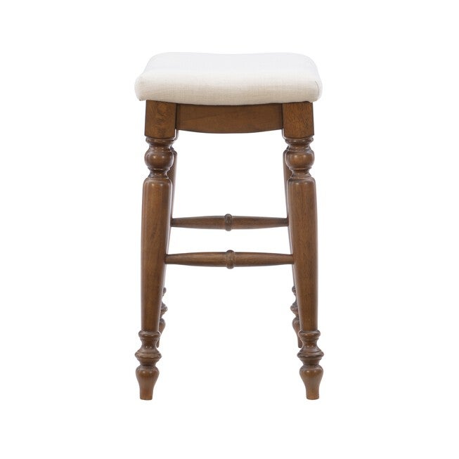 Marino Antique Walnut Counter Stool Backless Stools, , alternate image number null